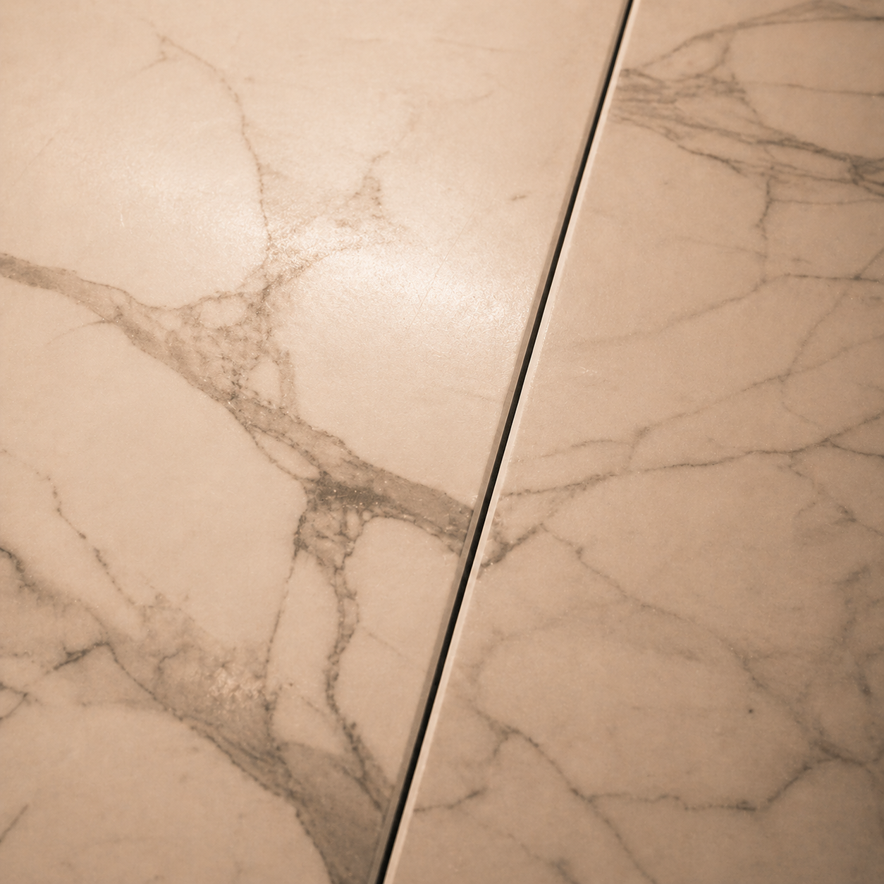 Marble floor seam
